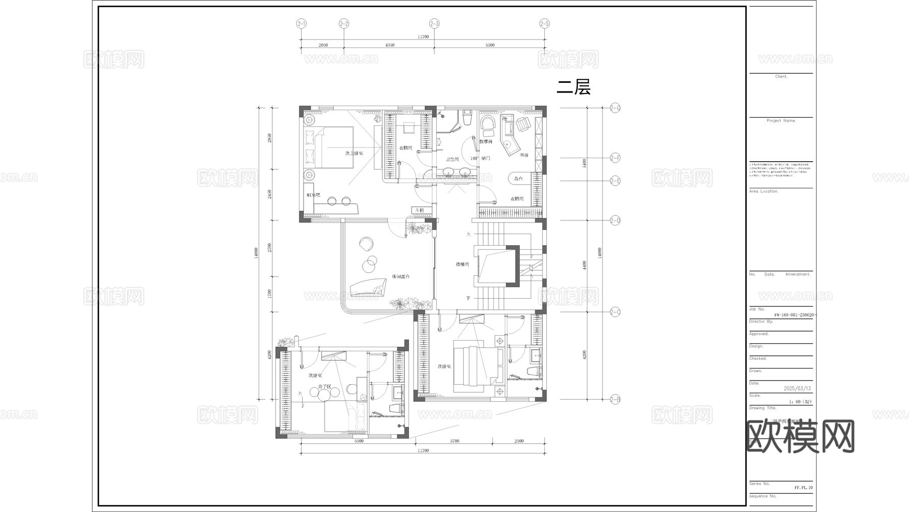 别墅平面户型图cad施工图