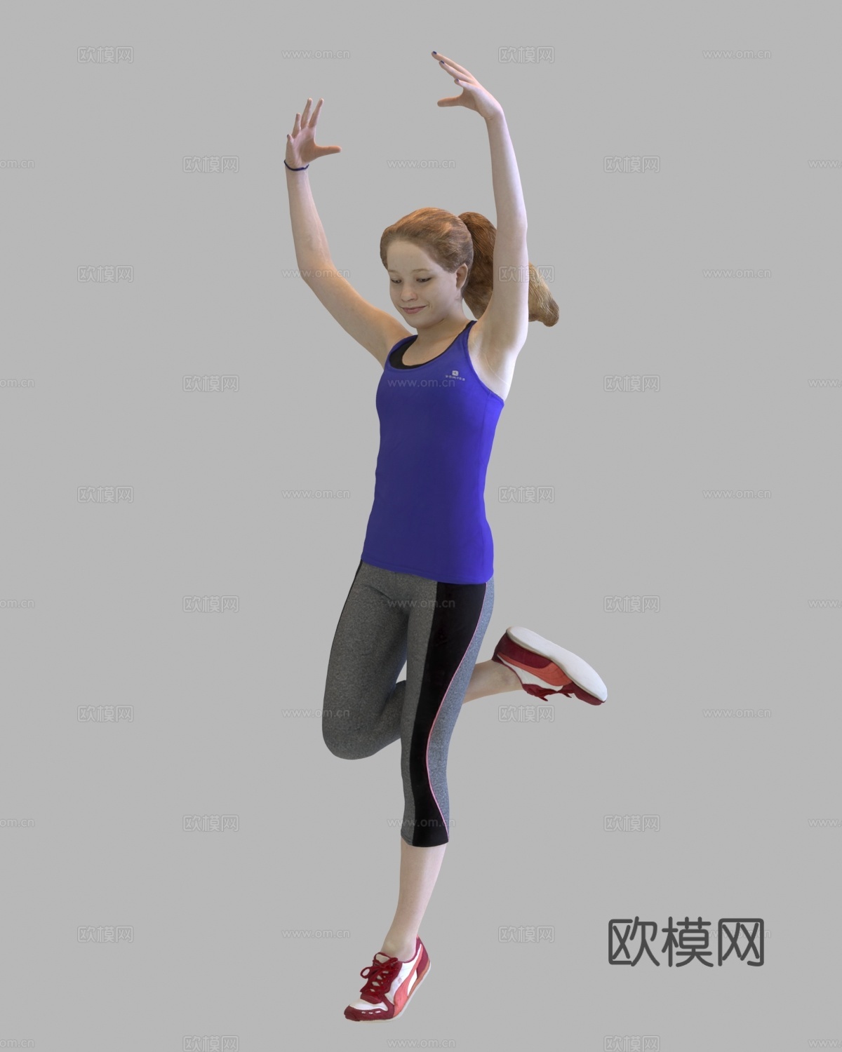 现代人物 三维人物 站姿女人 运动人物su模型