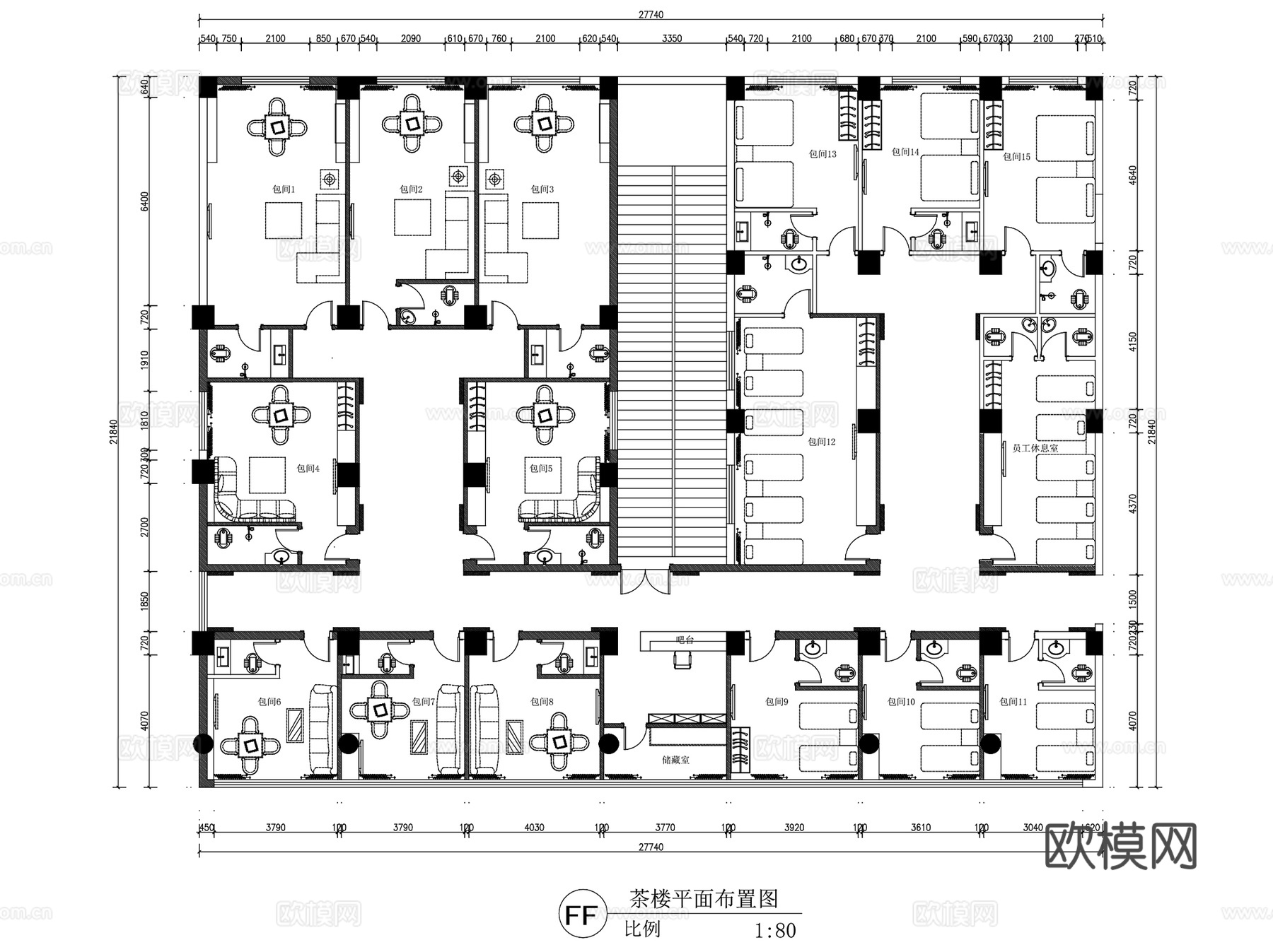 茶室茶吧茶会所茶楼茶艺馆室内装饰CAD施工图集 30套cad施工图