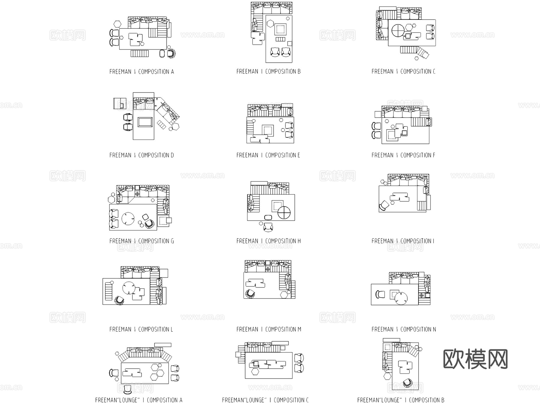 意大利品牌室内装饰家具图块合集CAD施工图库cad施工图