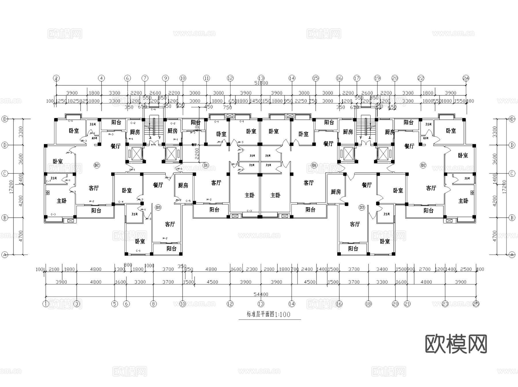 多层小高层各结构住宅楼建筑CAD施工图集 70套cad施工图