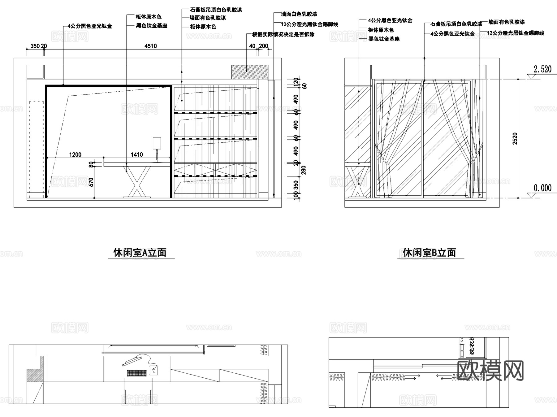 御河湾住宅室内家装CAD施工图全套cad施工图