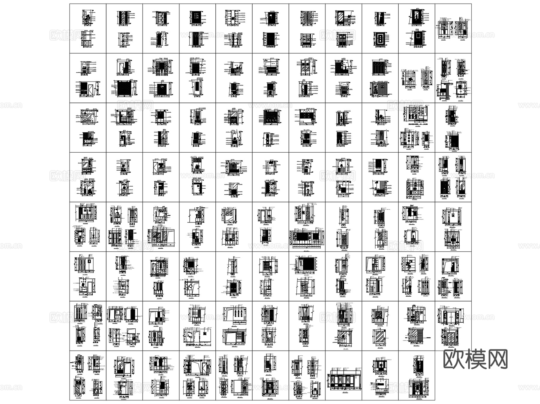 玄关隔断室内装饰节点大样CAD施工图集 160套cad施工图