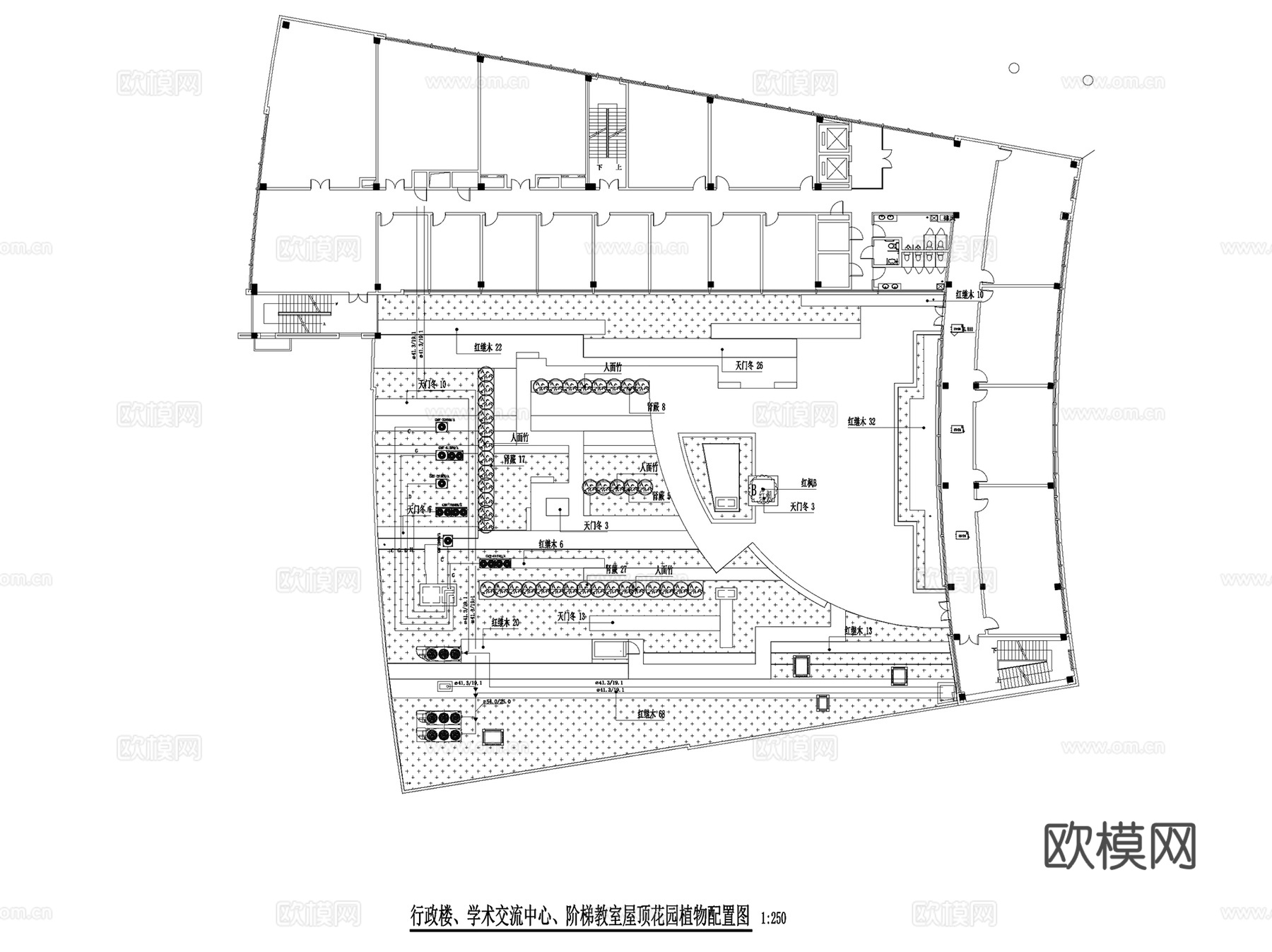 成都树德中学天府校区景观CAD施工图全套cad施工图