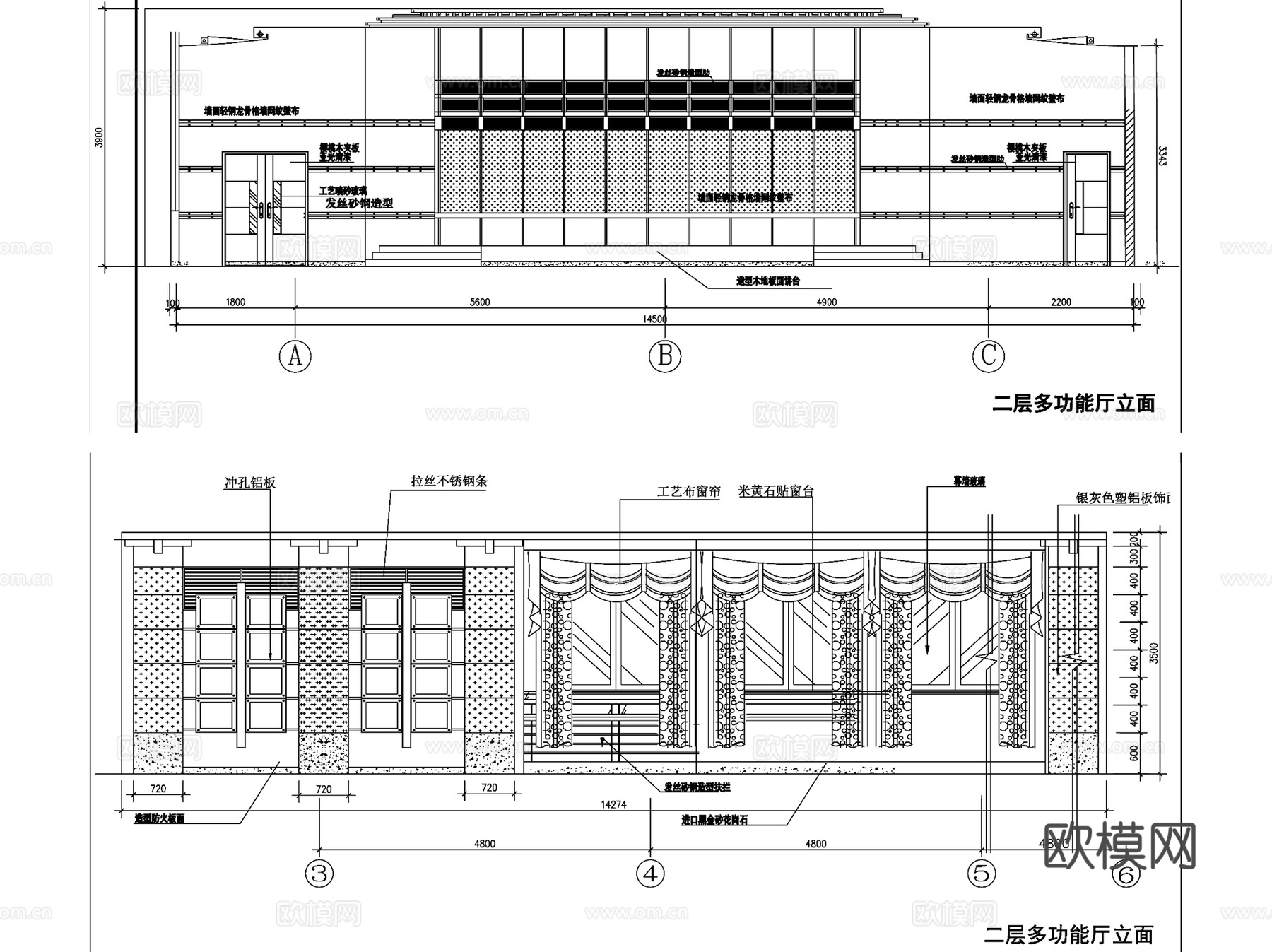 银行营业厅ATM机室内装饰CAD施工图集cad施工图