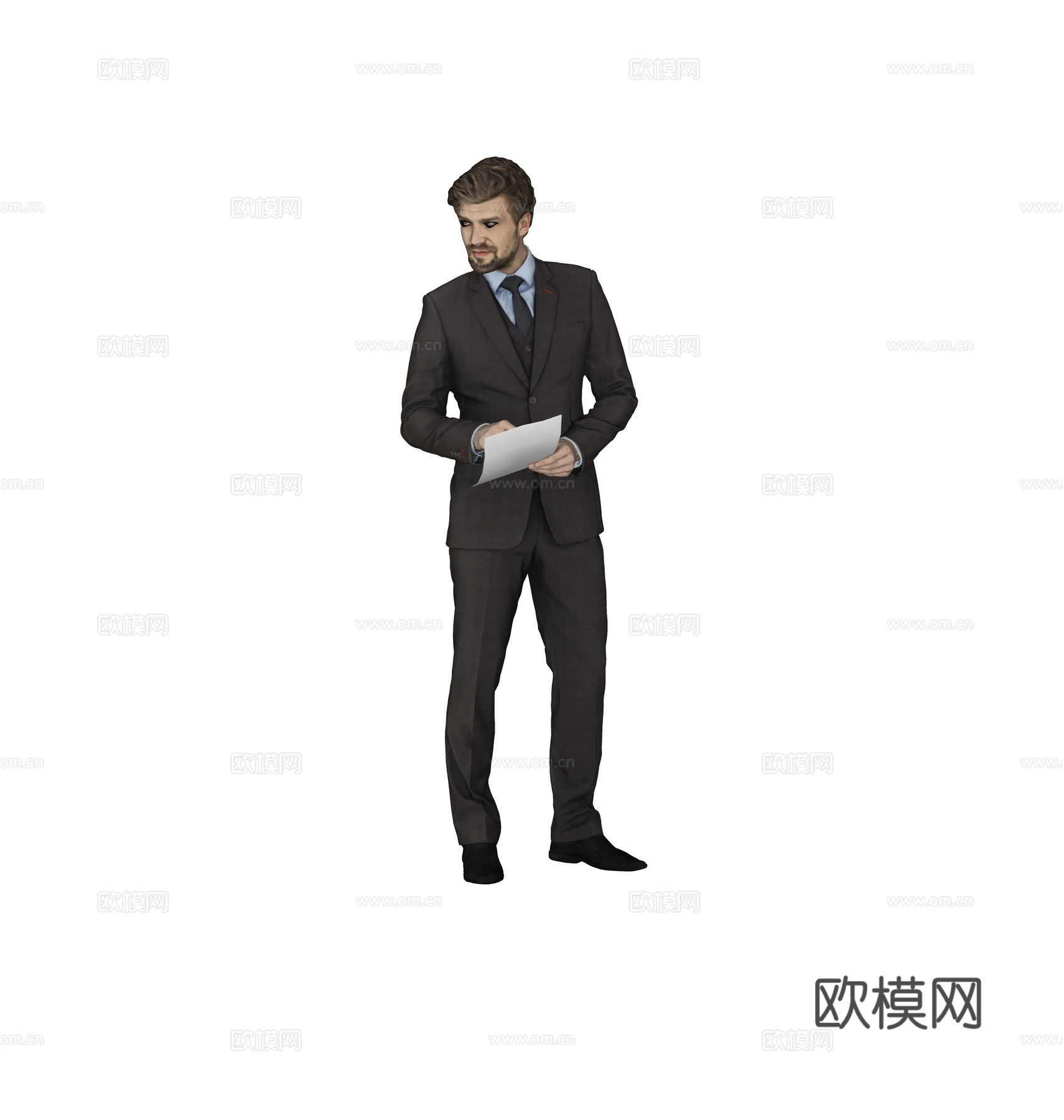 现代人物 三维人物 站姿男人su模型