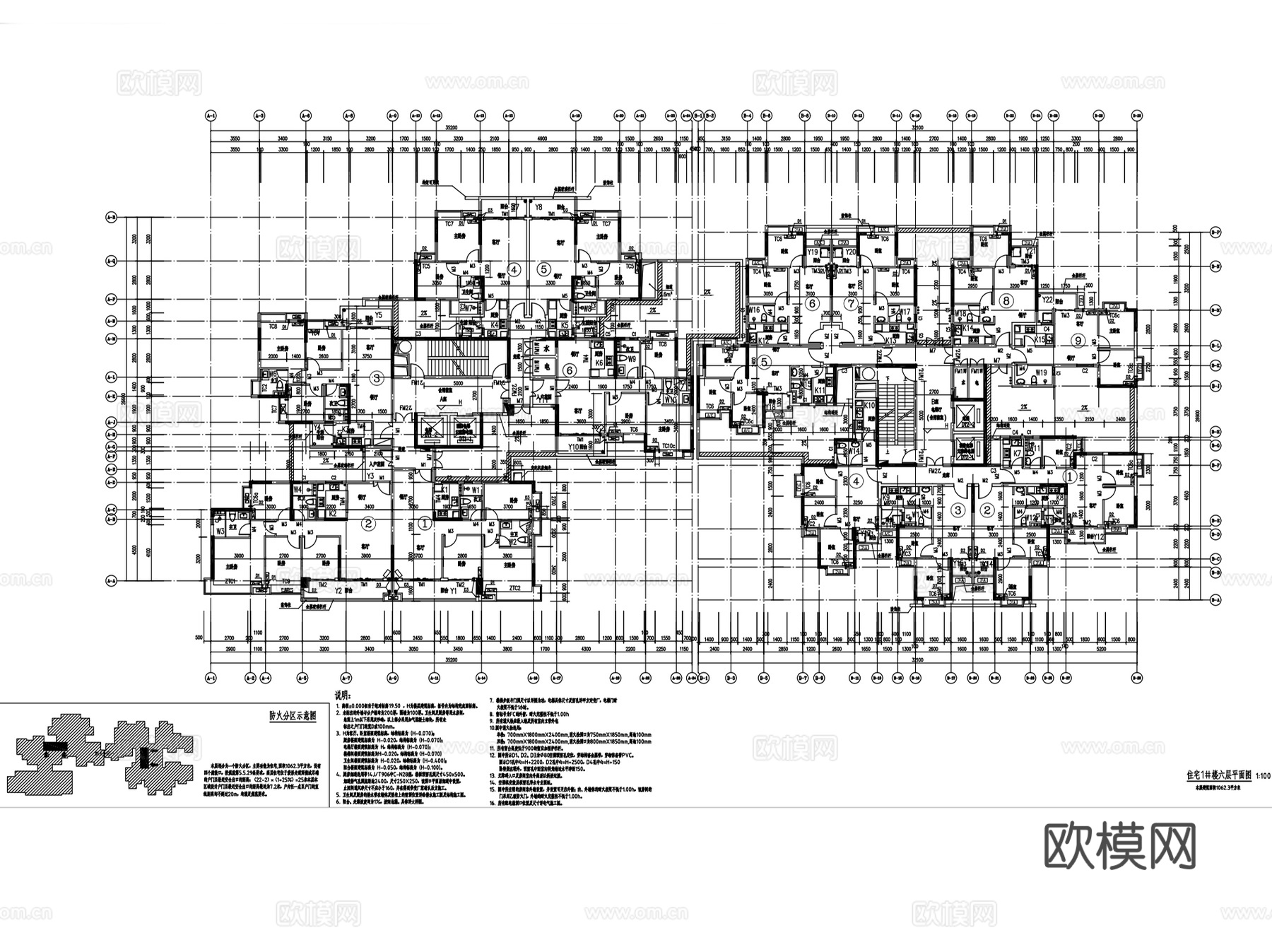 217套住宅户型库CAD平立剖面图cad施工图