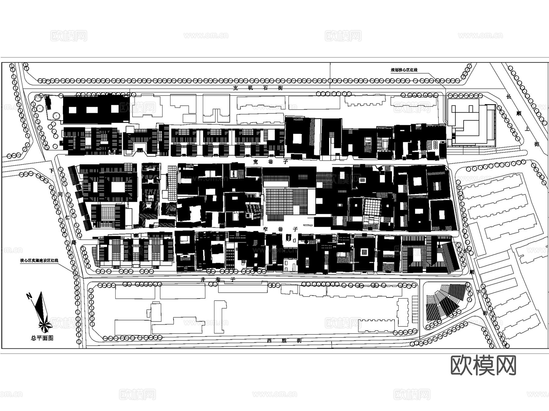 成都宽窄巷子历史文化保护街区建筑改造CAD施工图全套cad施工图