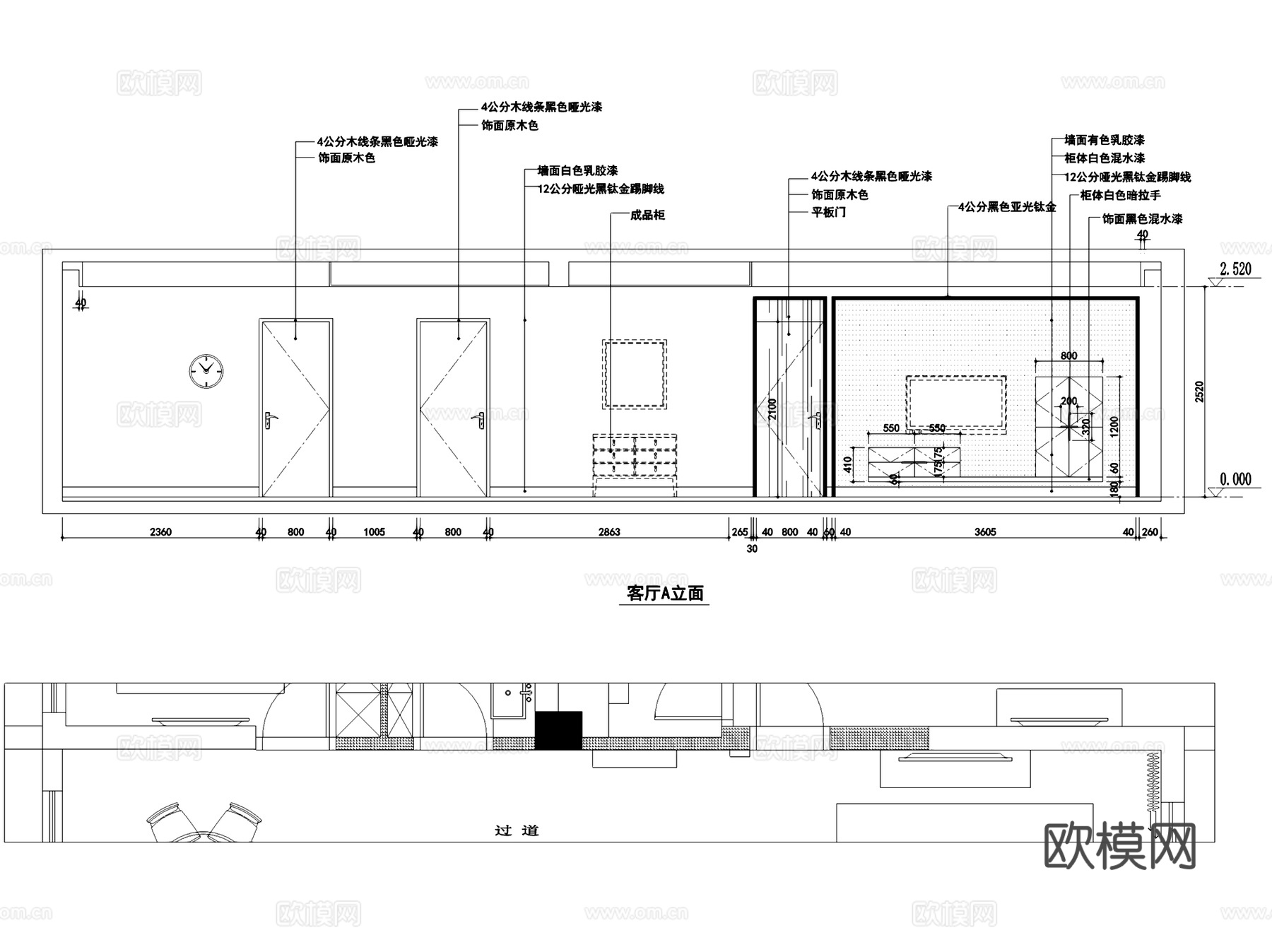 御河湾住宅室内家装CAD施工图全套cad施工图