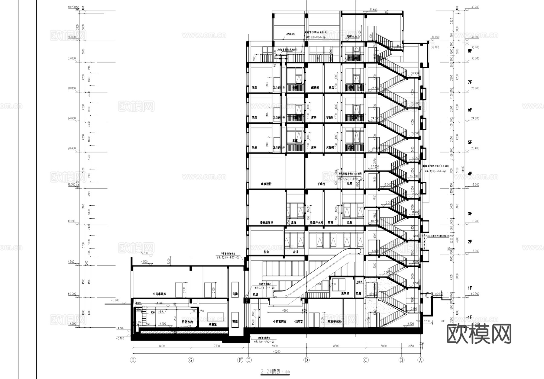 察哈尔右翼前旗蒙中医院建筑CAD施工图全套cad施工图