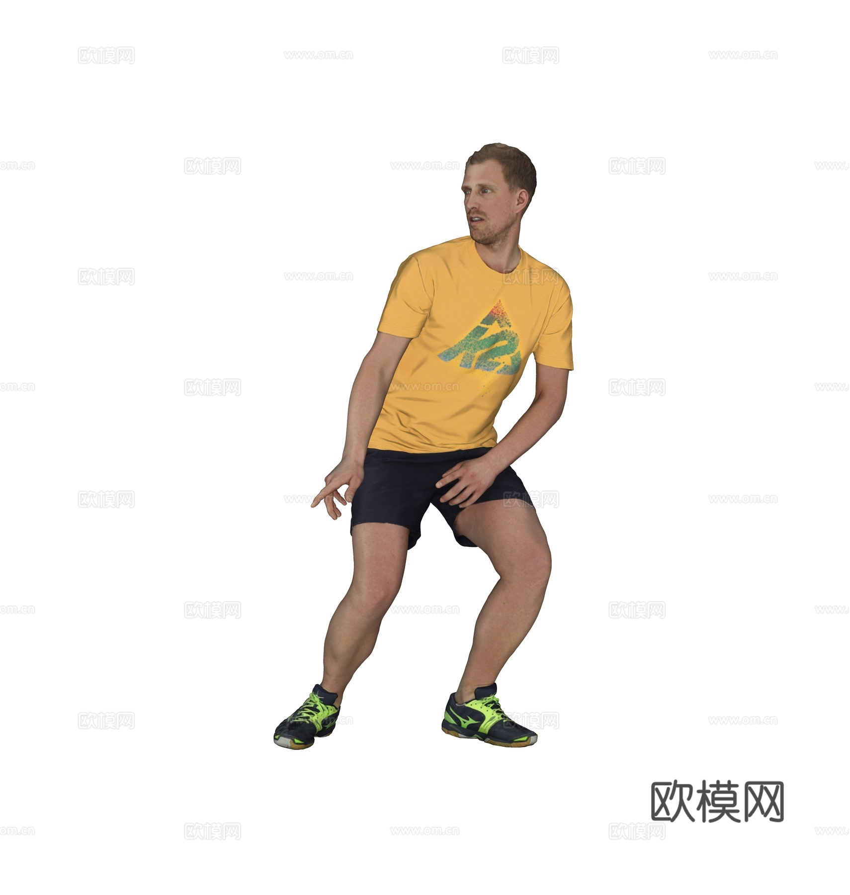 现代人物 三维人物 站姿男人 运动人物su模型