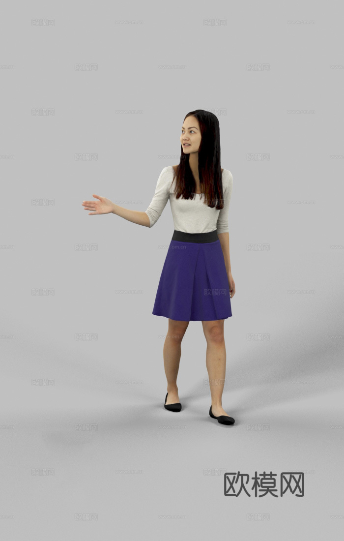 现代人物 三维人物 站姿女人su模型