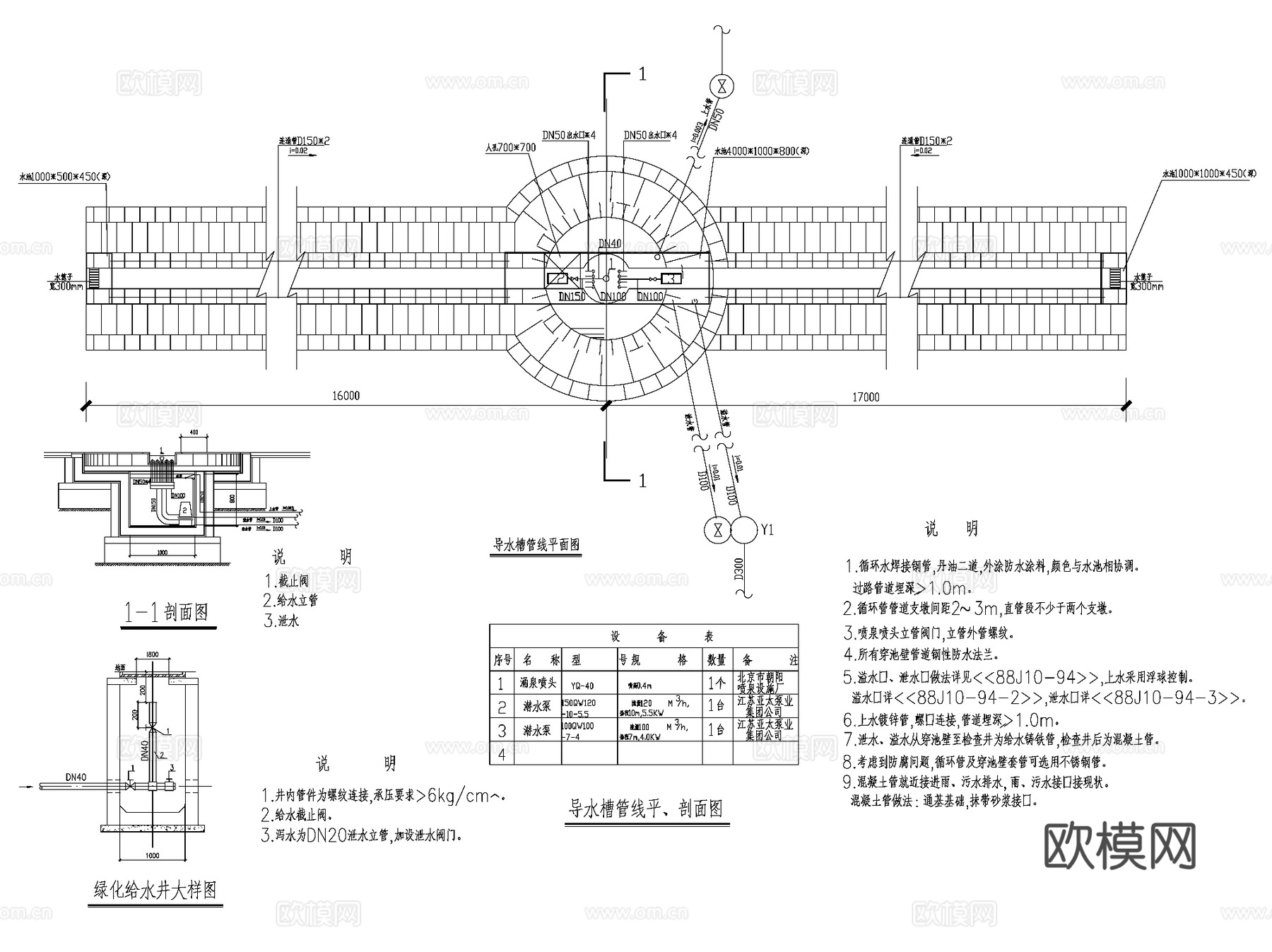 园林景观绿化灌溉排水系统CAD施工图集 9套cad施工图