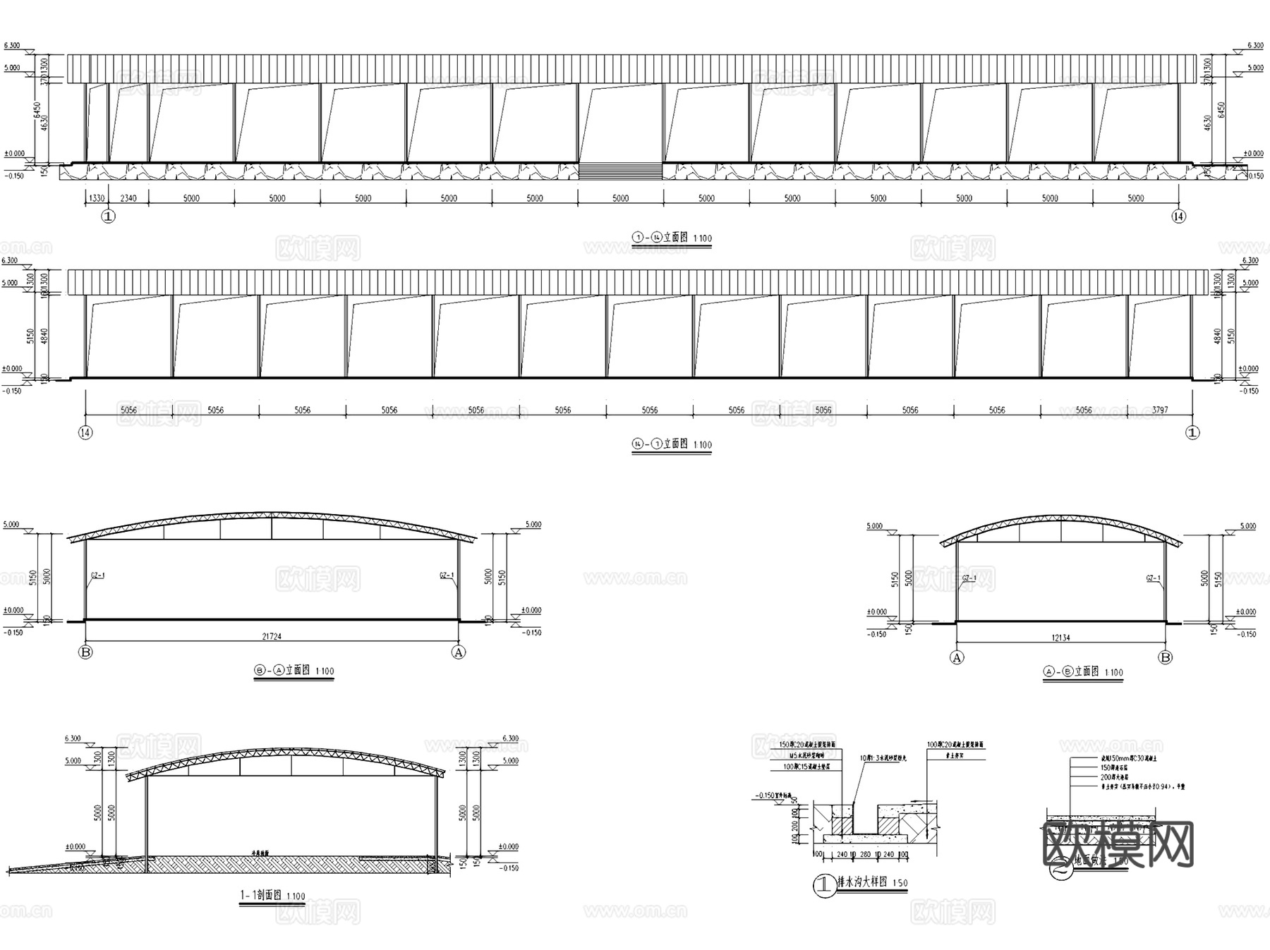 正安县蔬菜产业新洲冷库建筑CAD施工图全套cad施工图
