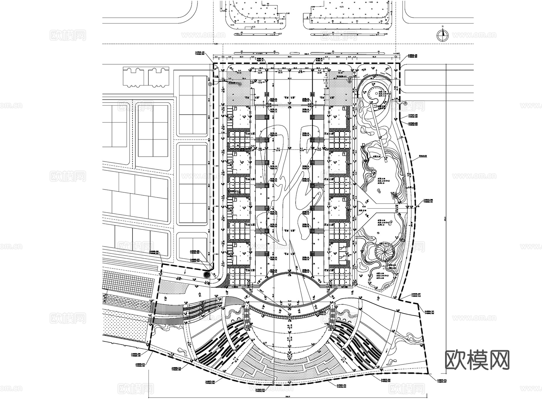 园林景观竖向高差地形平立剖CAD施工图集 47套cad施工图