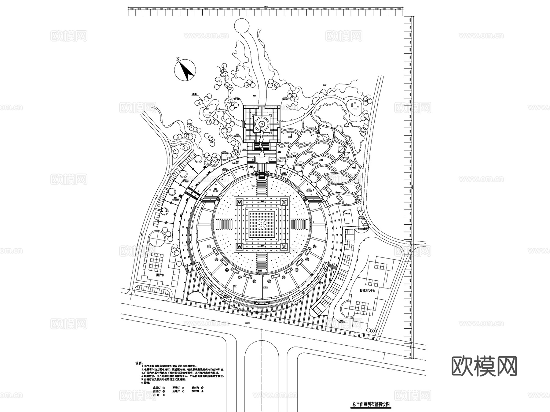 园林景观照明系统灯具布置CAD施工图集 18套cad施工图