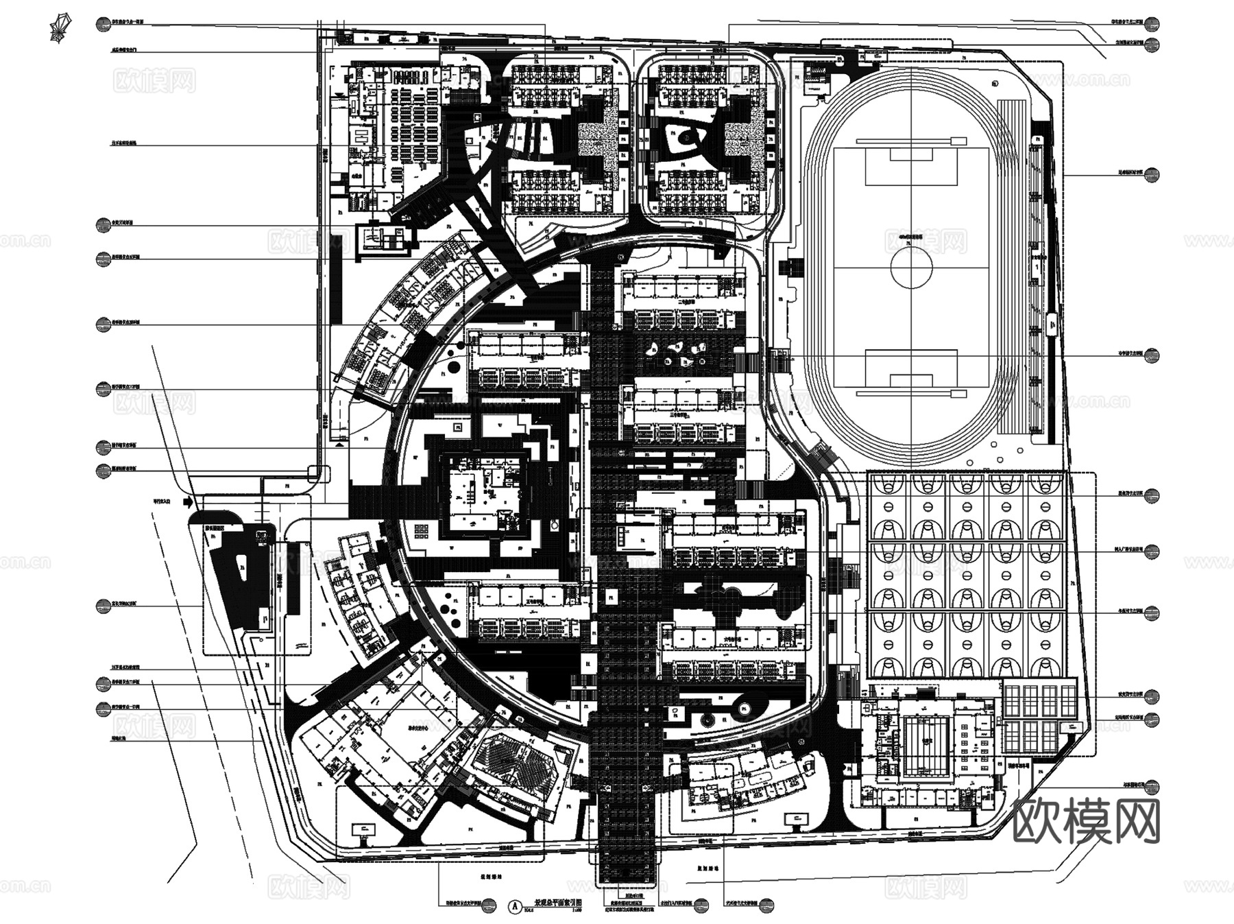 成都树德中学天府校区景观CAD施工图全套cad施工图