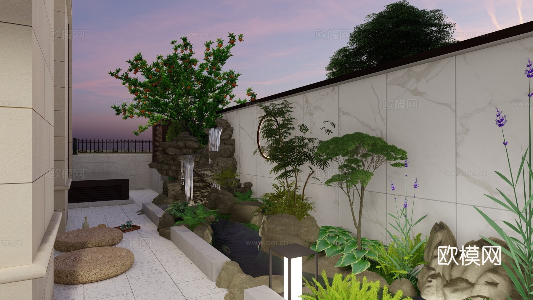 现代花园别墅庭院景观施工图cad施工图