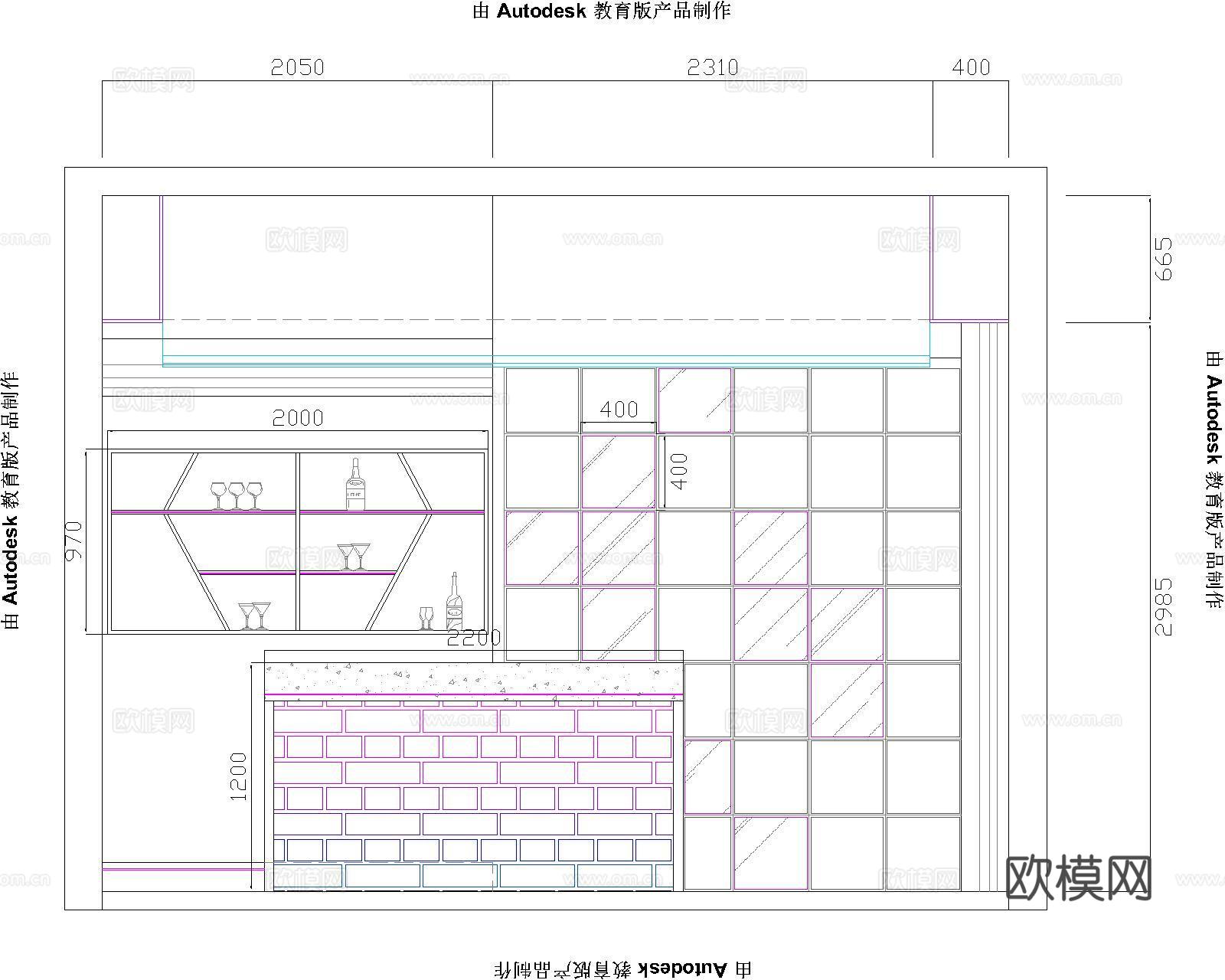 KTV包间影音室cad施工图