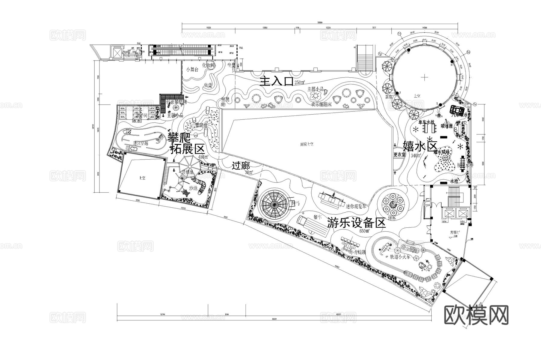 儿童公园 游乐场 主题公园 儿童活动区 儿童乐园cad施工图