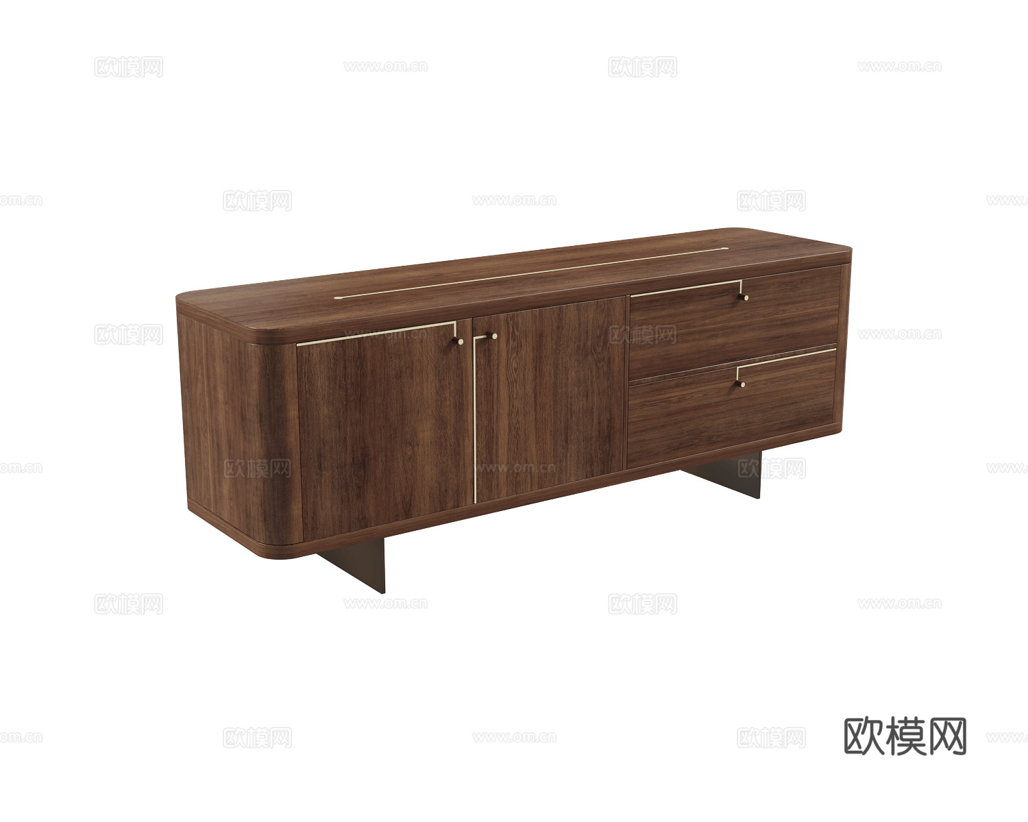 Porada 中古风电视柜3d模型下载（渲染图2）