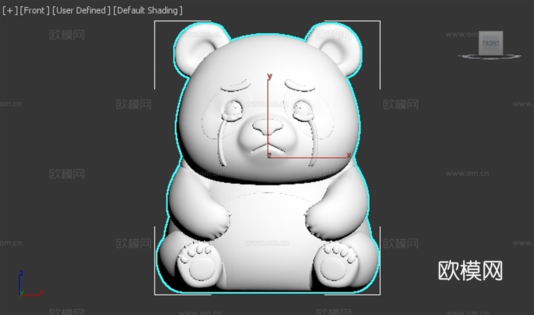 熊猫 动物 可爱 Q版 手办 3D打印3d模型下载（渲染图2）