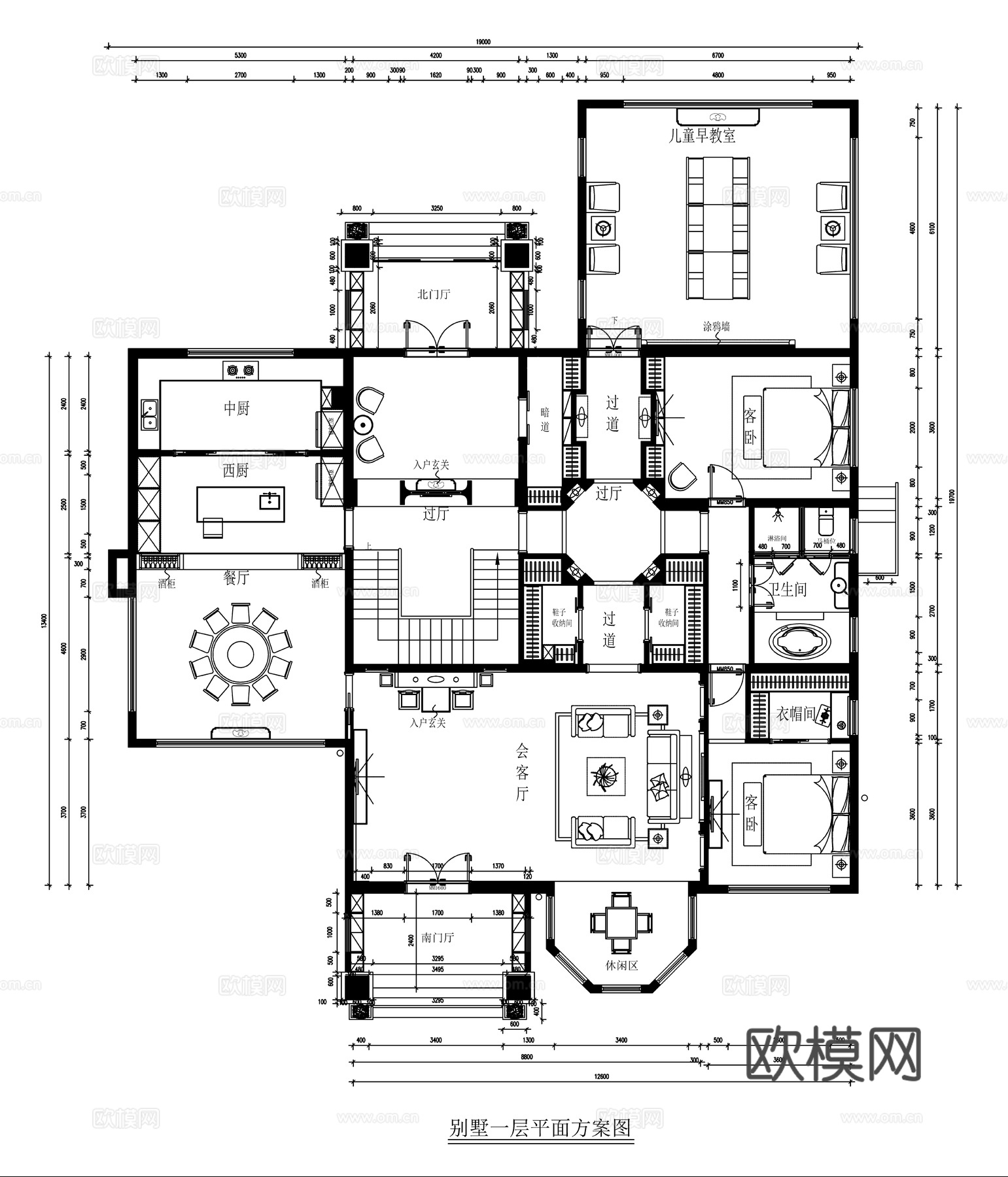 2025高端豪华别墅平面方案图cad施工图
