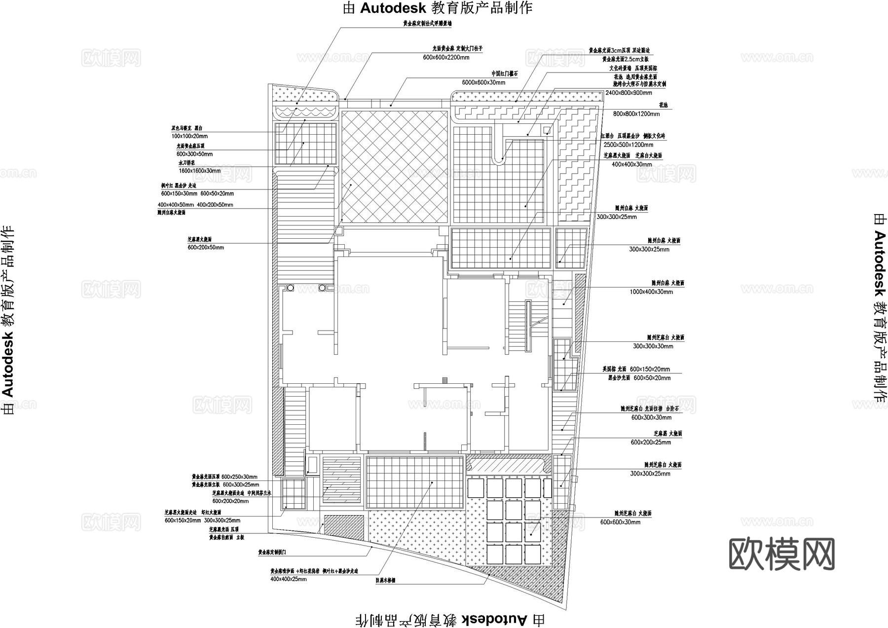 简欧别墅庭院施工图cad施工图