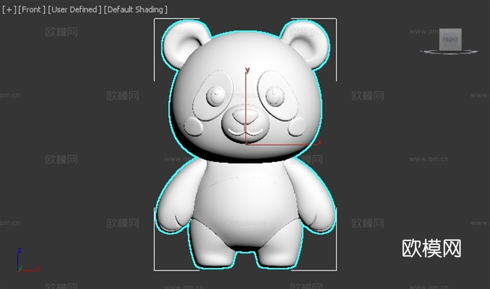 熊猫 动物 可爱 Q版 手办 3D打印3d模型下载（渲染图2）