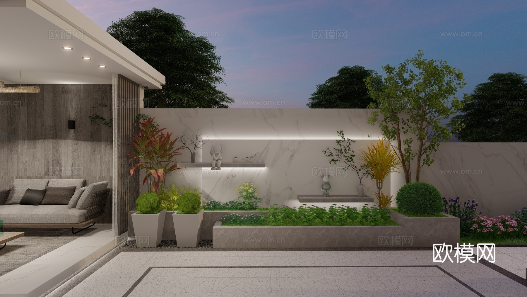 现代花园别墅庭院景观施工图cad施工图