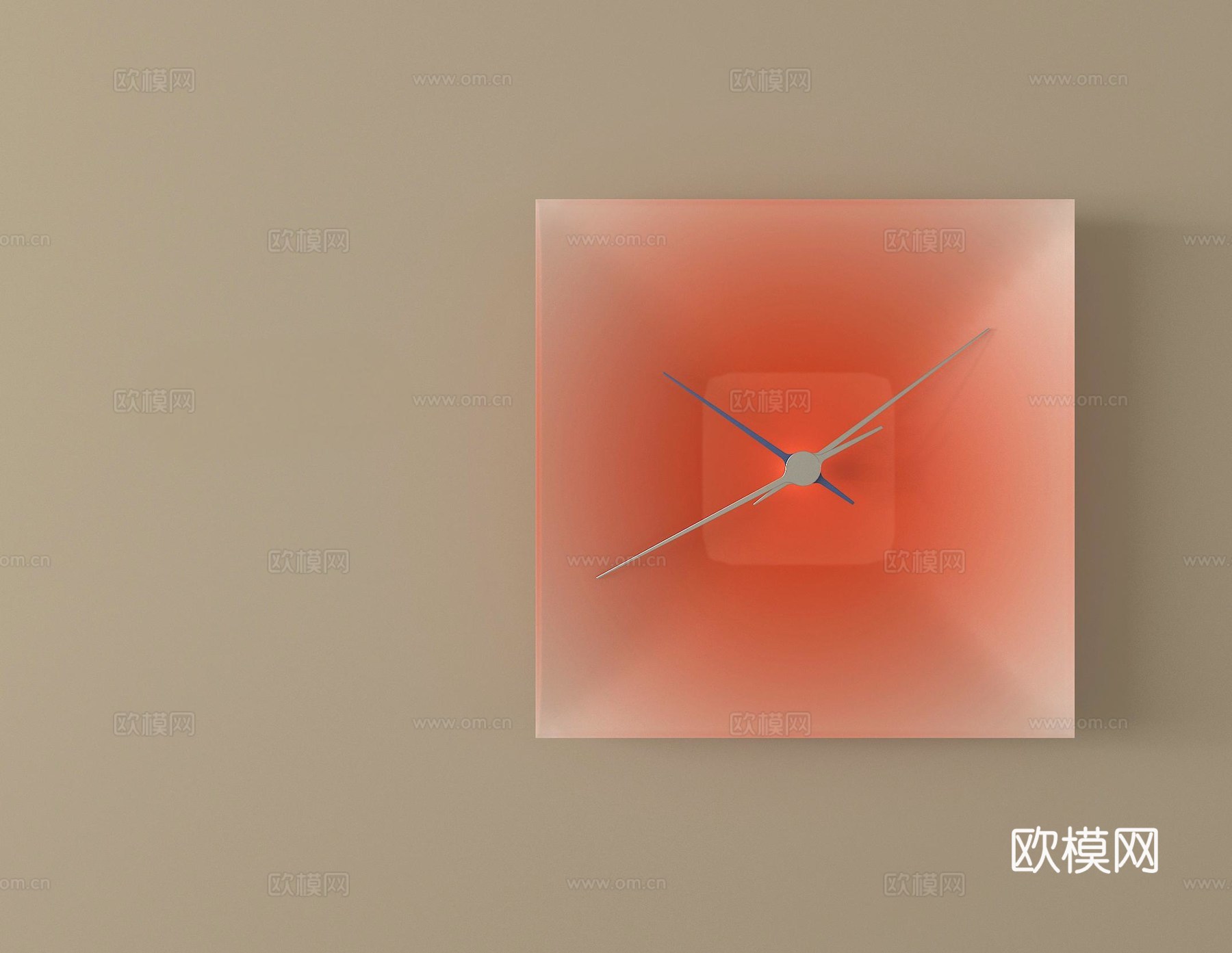 现代墙饰挂件  简约时钟su模型