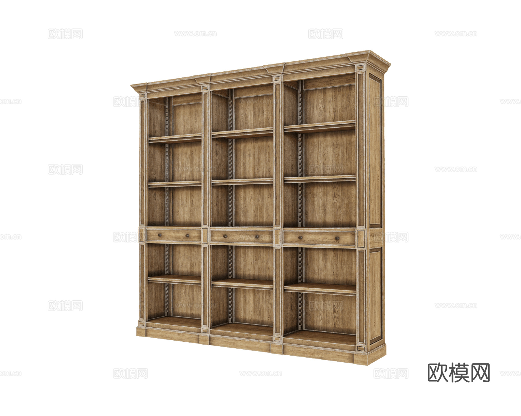 Aberdeen Triple美式书柜3d模型下载