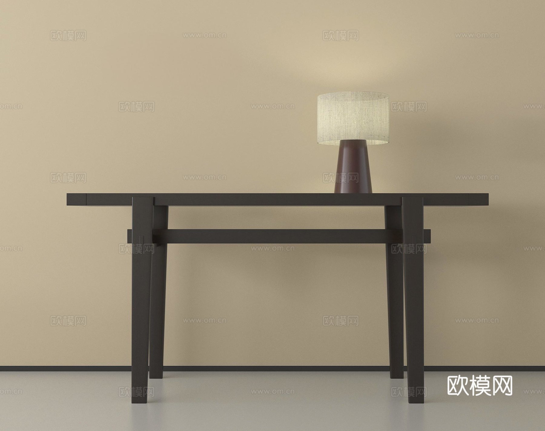 新中式条案 端景条案 玄关柜 台灯3d模型下载