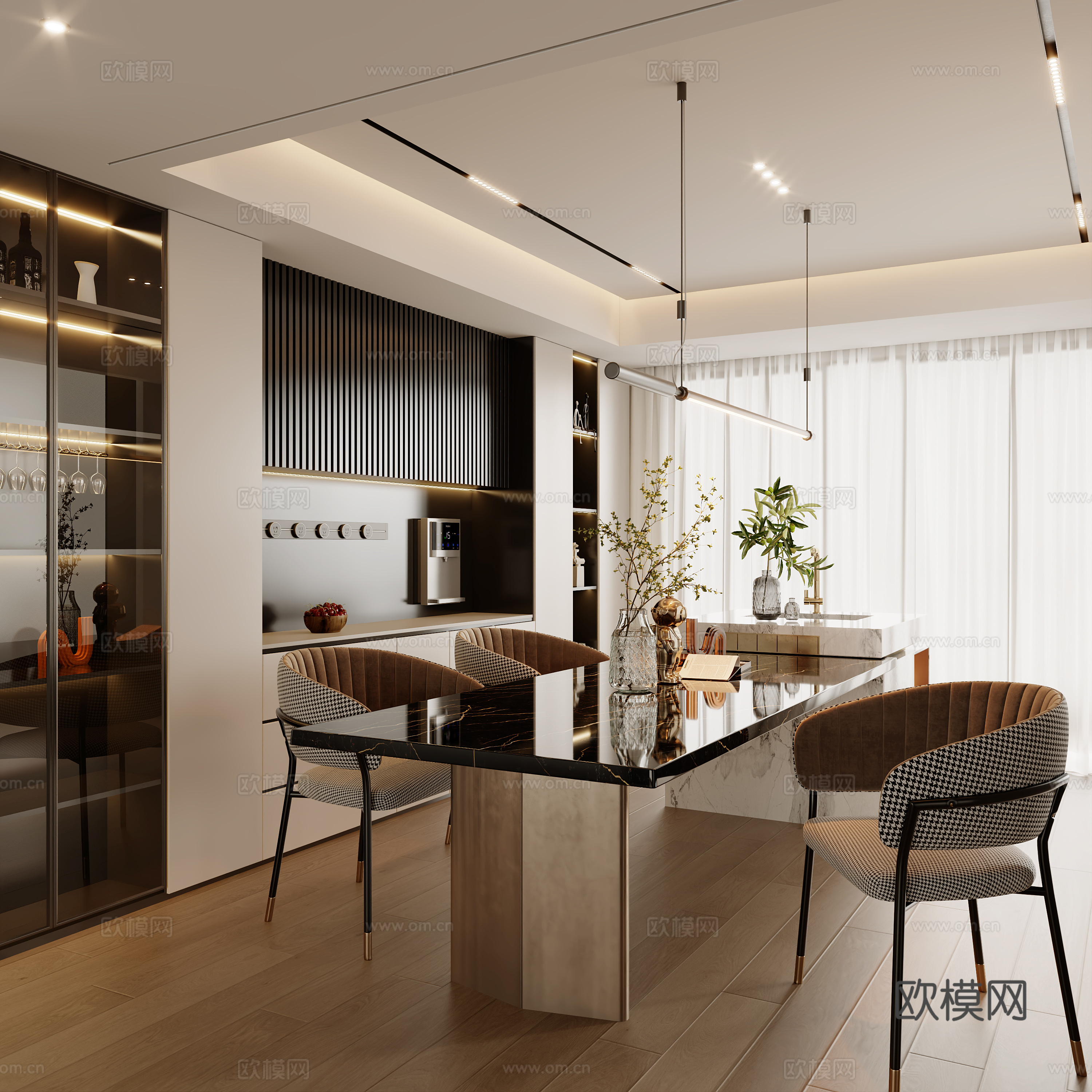 现代餐厅西厨3d模型下载