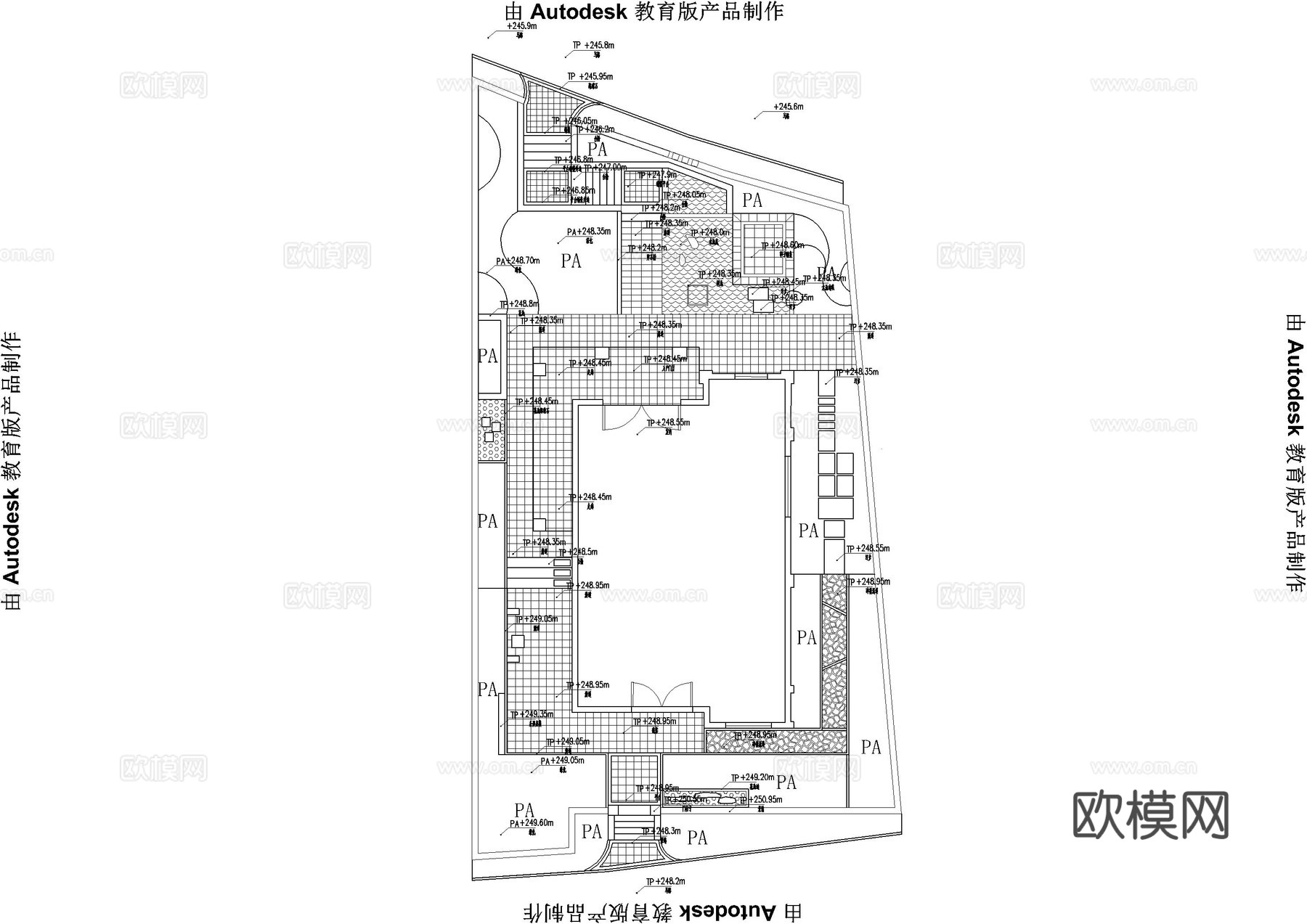 景观庭院施工图效果图cad施工图