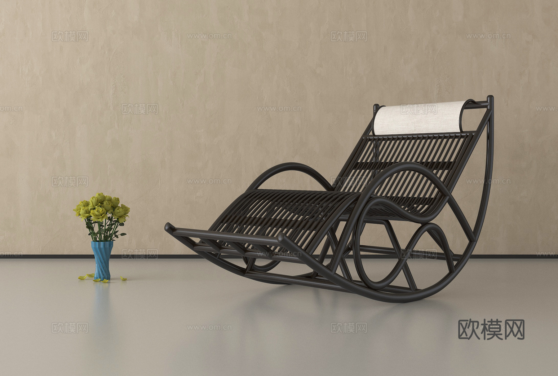 现代摇椅 躺椅3d模型下载