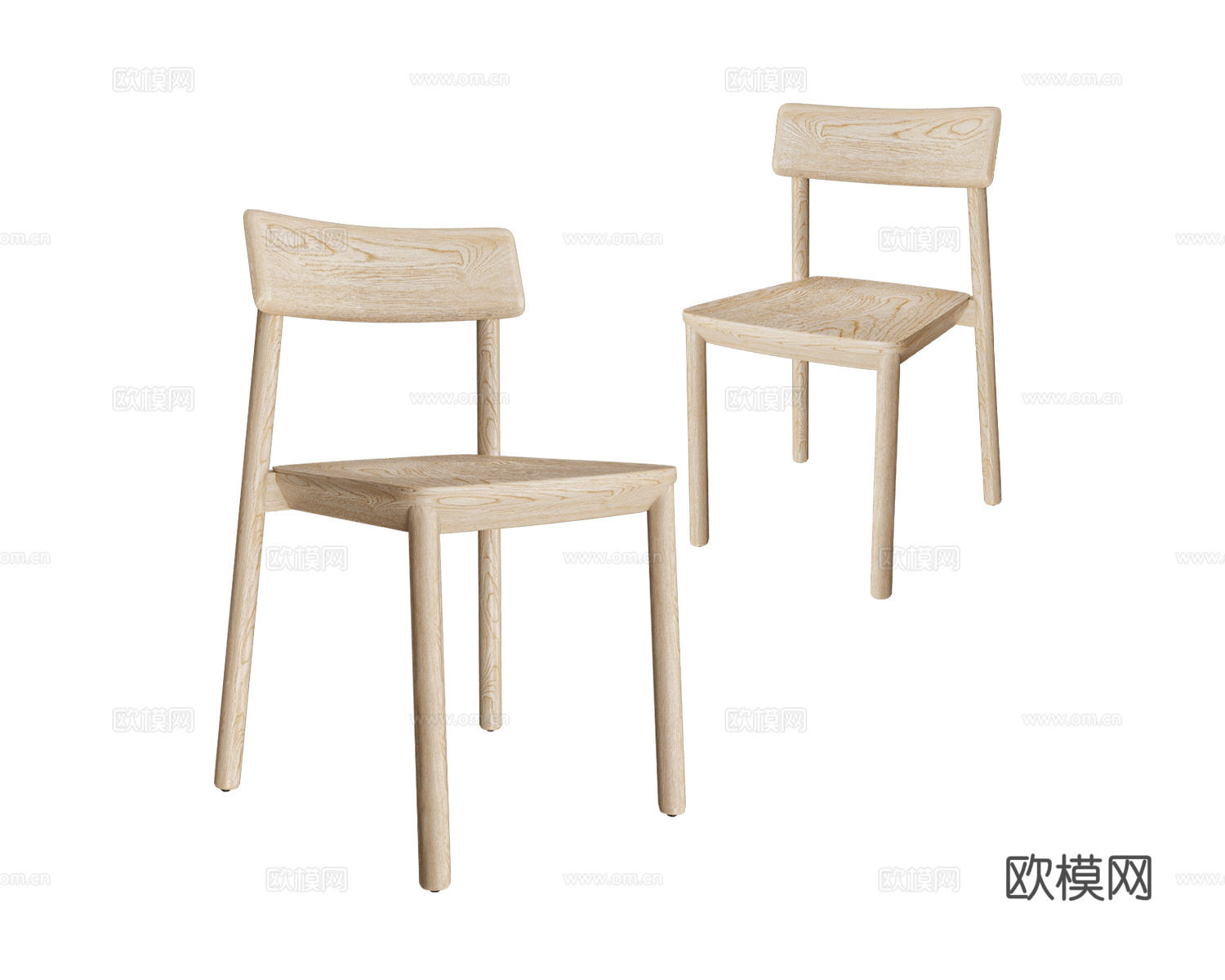 B&T Design 原木风餐椅3d模型下载