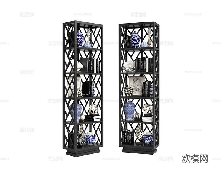 Eichholtz 美式书柜3d模型下载