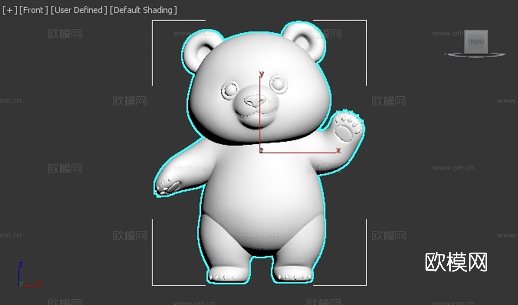 熊猫 动物 可爱 Q版 手办 3D打印3d模型下载（渲染图2）