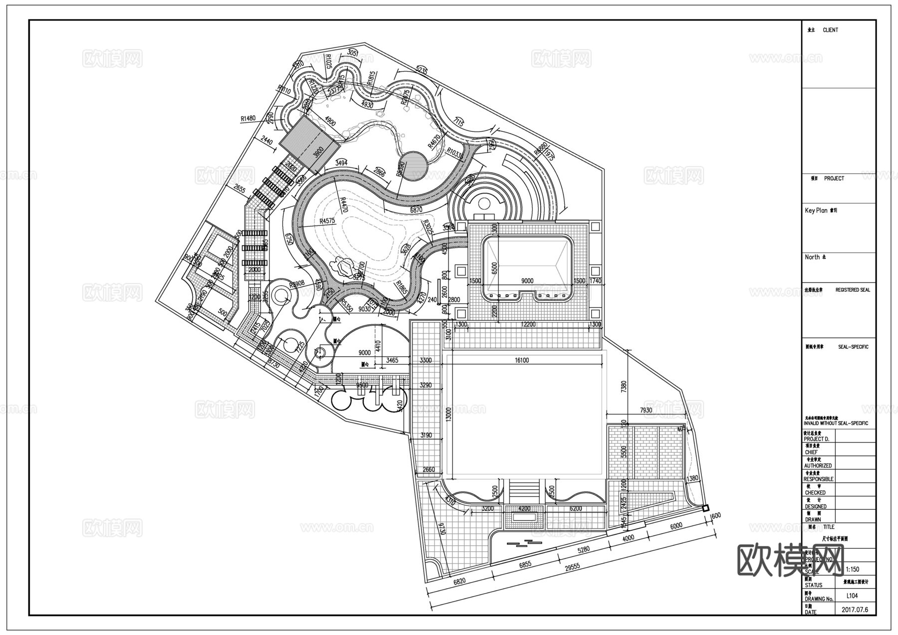 别墅花园庭院施工图cad施工图