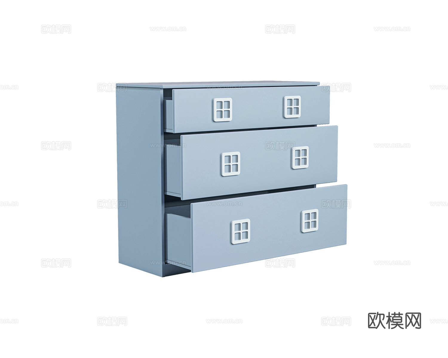 Sufix 美式床头柜3d模型下载（渲染图2）