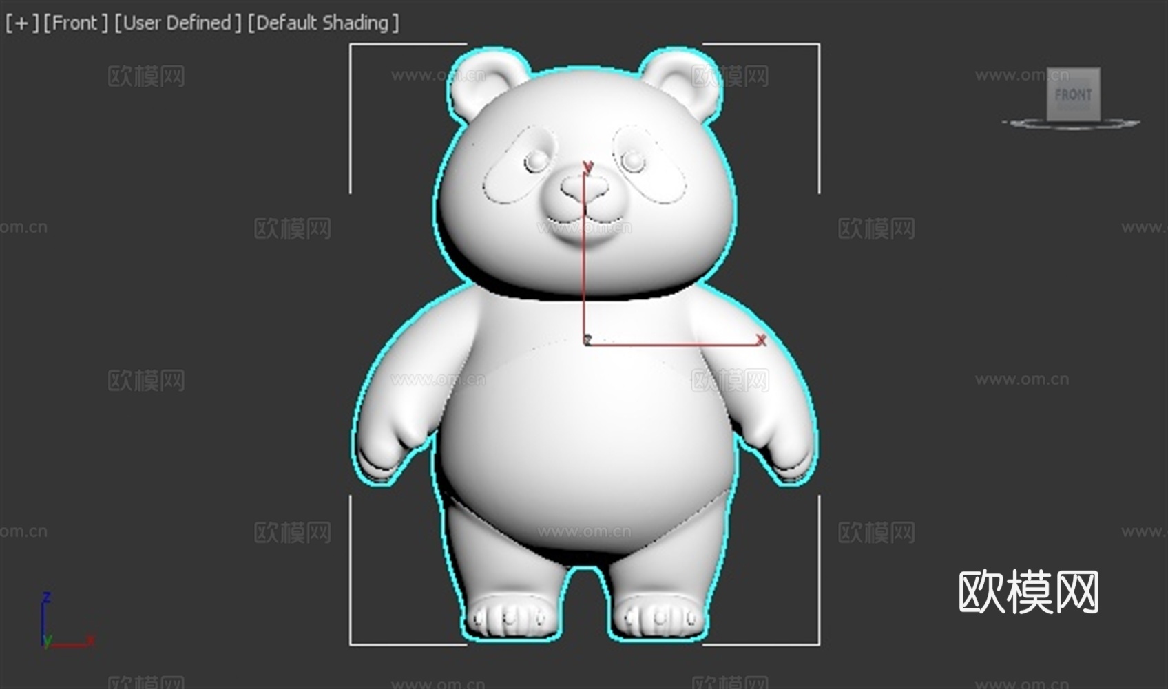 熊猫 动物 可爱 Q版 手办 3D打印3d模型下载（渲染图2）