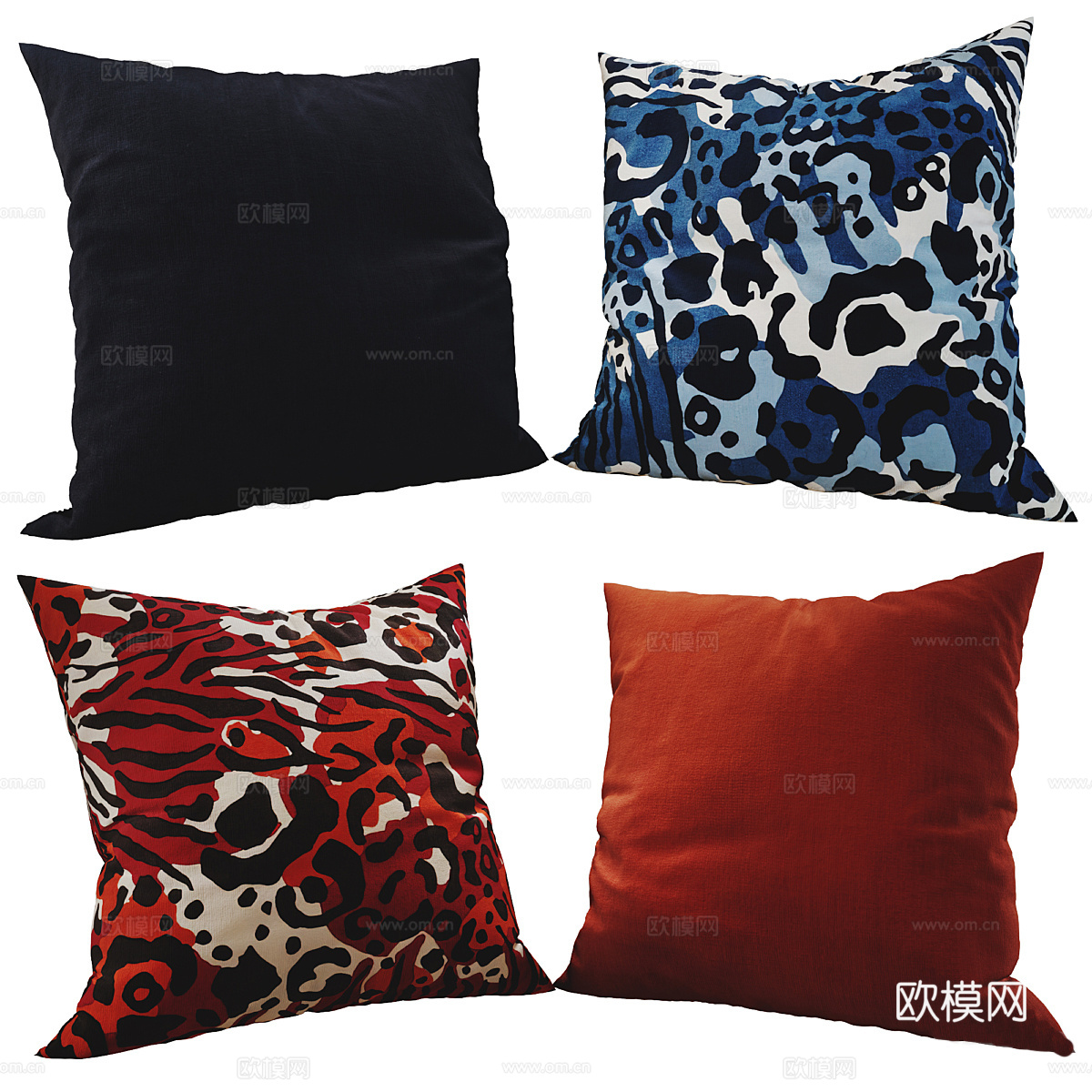 现代布艺沙发抱枕3d模型下载