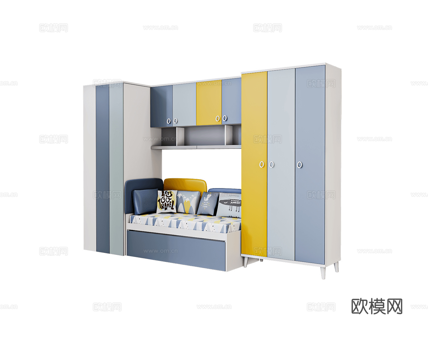 Mirlachev 儿童床 儿童柜3d模型下载