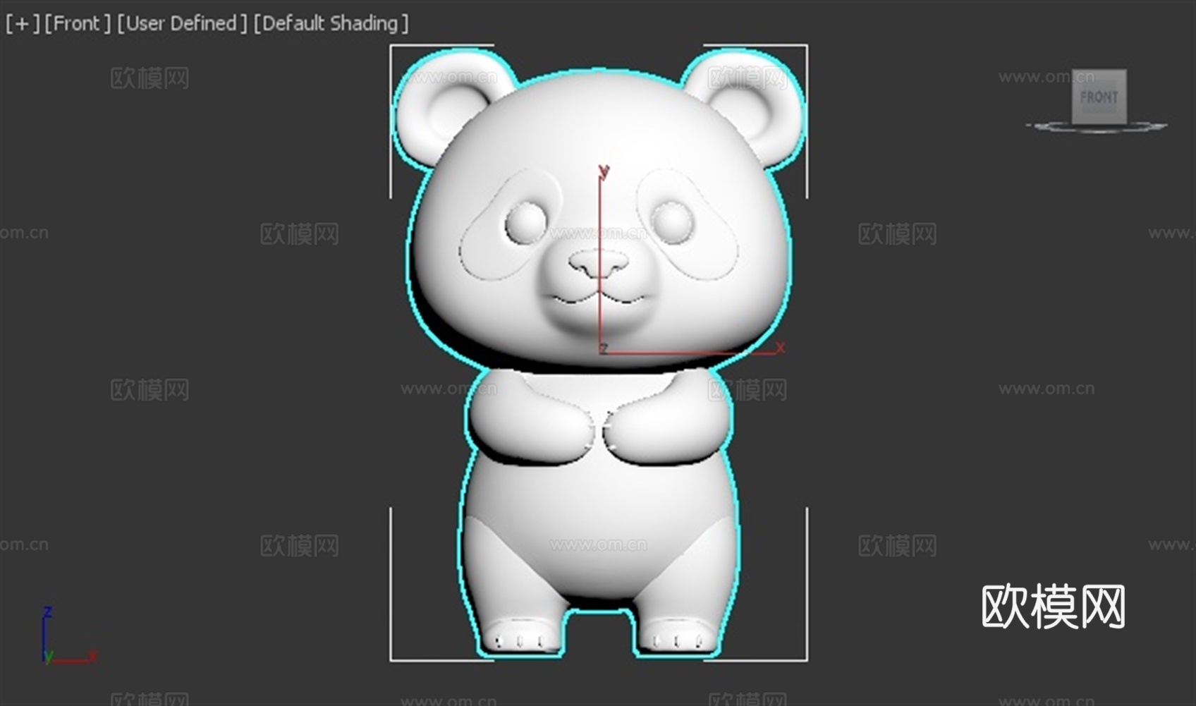 熊猫 动物 可爱 Q版 手办 3D打印3d模型下载（渲染图2）