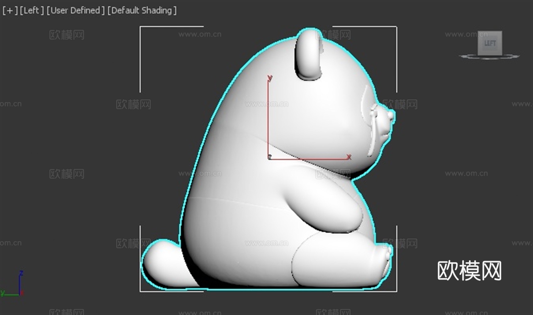 熊猫 动物 可爱 Q版 手办 3D打印3d模型下载（渲染图3）