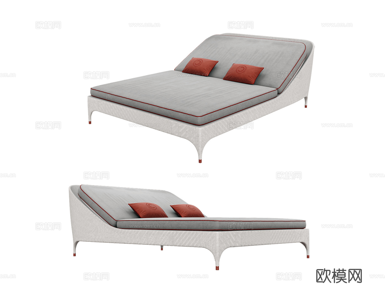 CPRN HOMOOD 双人床 双人躺椅3d模型下载