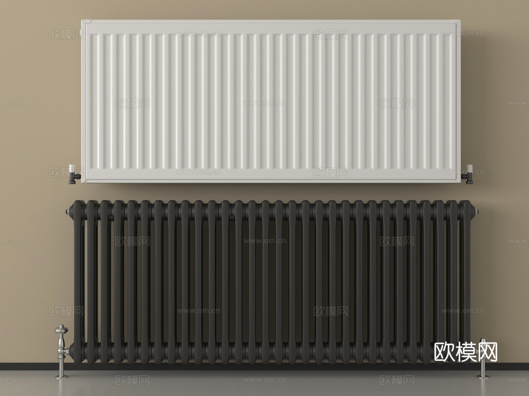 现代暖气片 散热器su模型