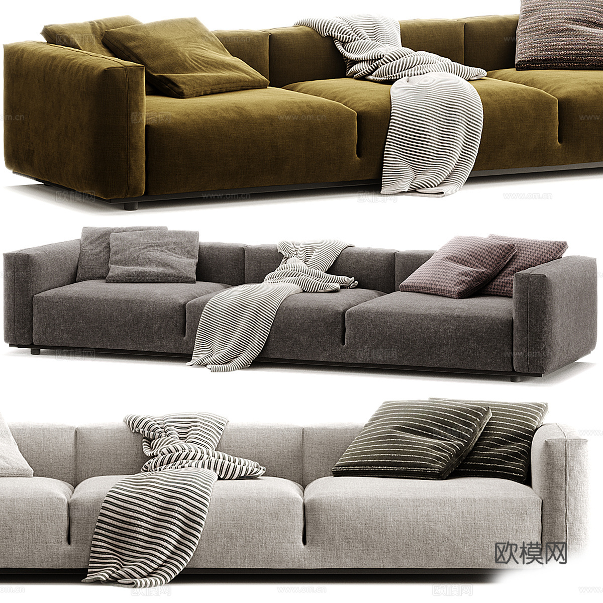 现代意式 DAMBODUE 布艺休闲沙发3d模型下载（渲染图6）