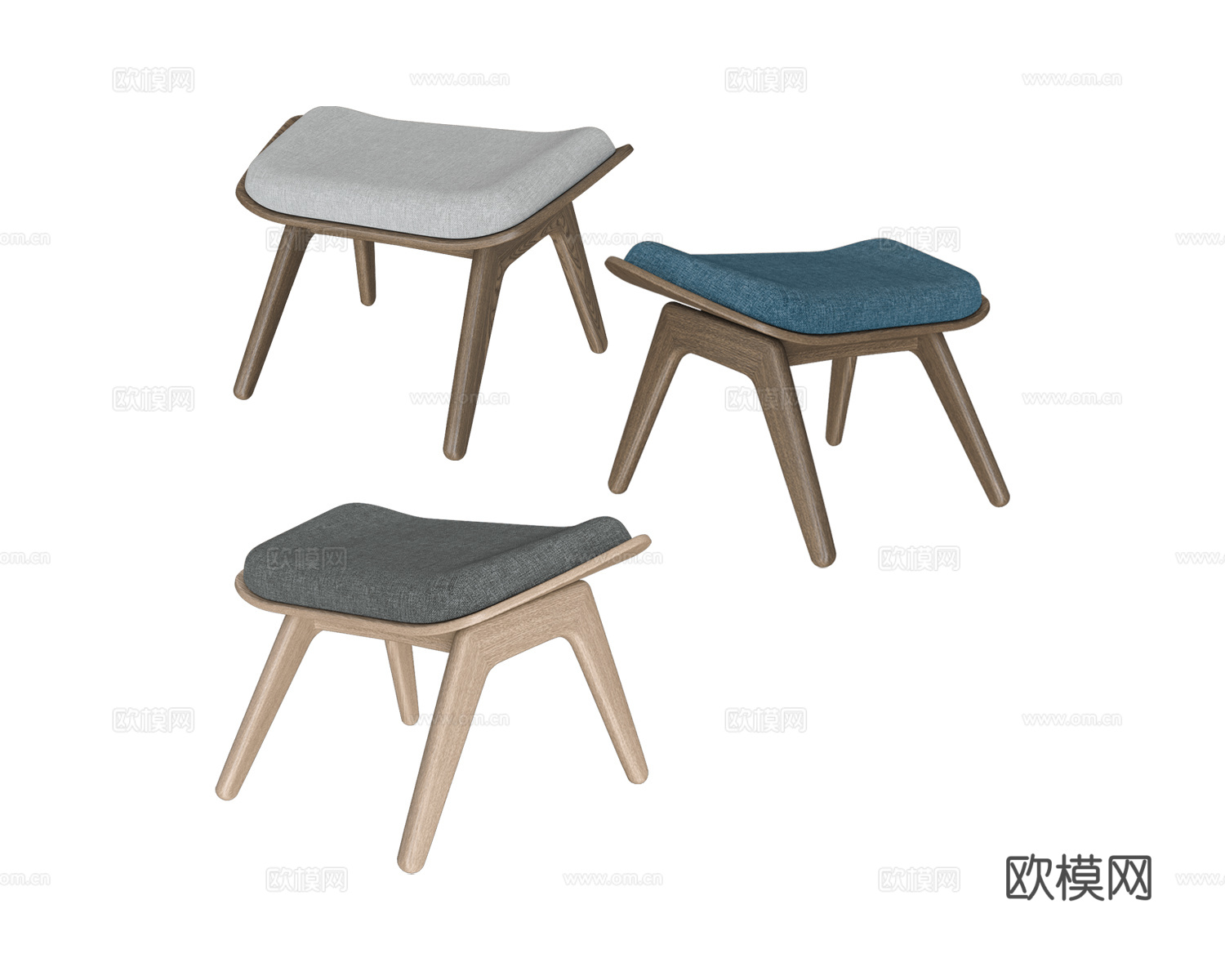 UMAGE 中古风妆凳3d模型下载（渲染图2）